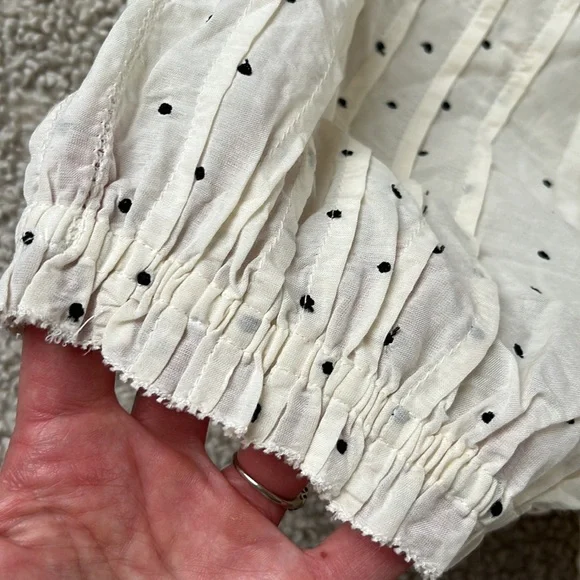 THE GREAT. Cream Polka Dot Blouse - Picture 8 of 13